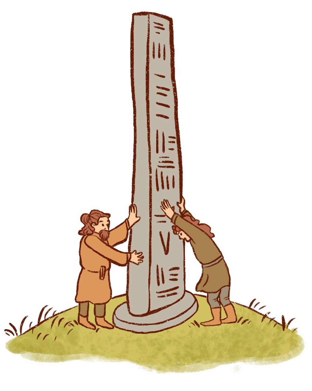 Picts erecting Sueno's Stone.