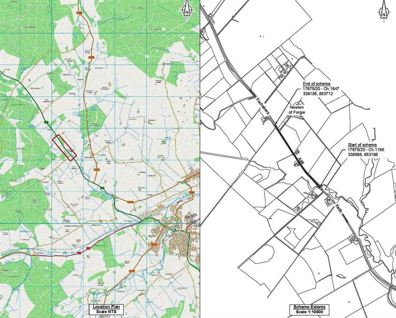 Roadworks will take place north of Keith, with a full closure during the weekend and several overnight closures at the end of April