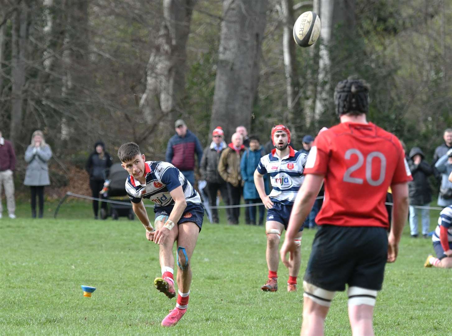 Rory Millar kicks the penalty that earned Moray a place in their Murrayfield final. Picture: James Officer