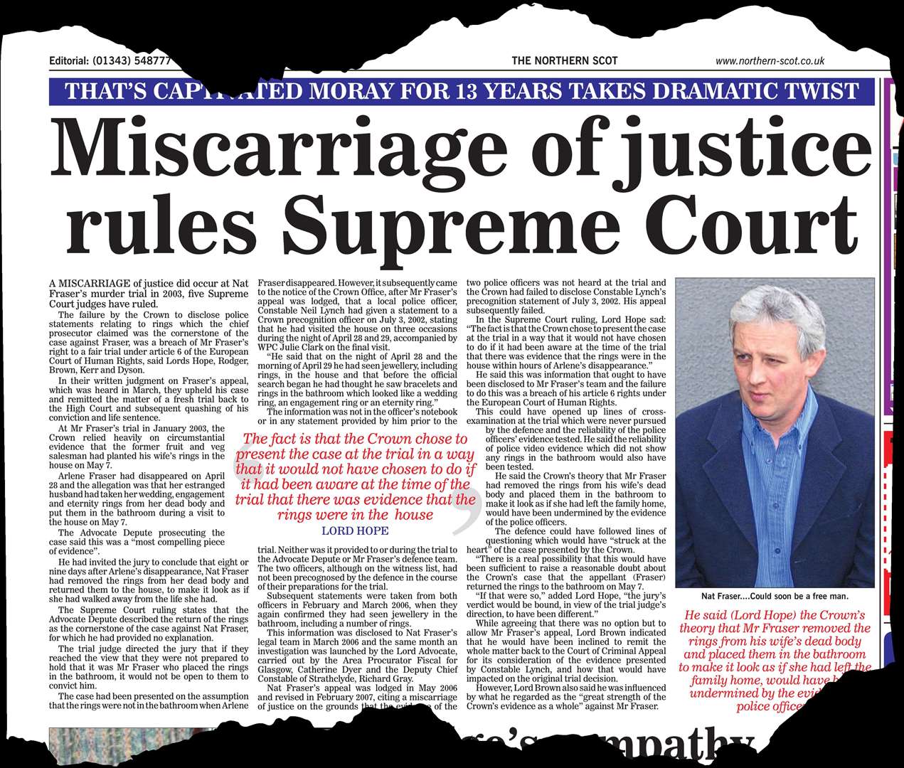 This story appeared in the Northern Scot, May 27, 2011...Picture: Northern Scot
