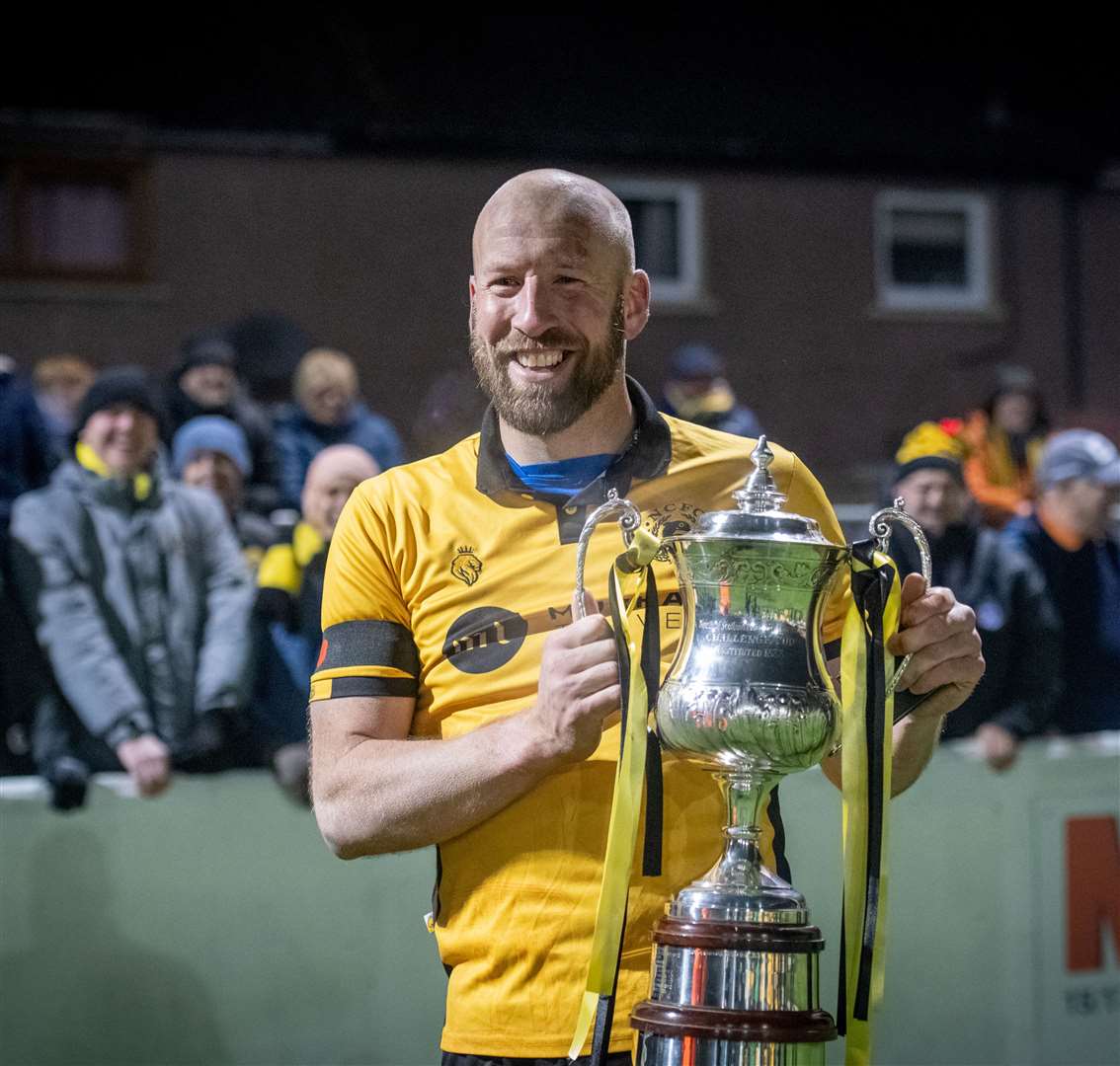 Nairn County 5 v Ross County 4 - North of Scotland Cup final at Grant Street Park in Inverness. ..Nairn's Ross Tokley...Picture: Callum Mackay..