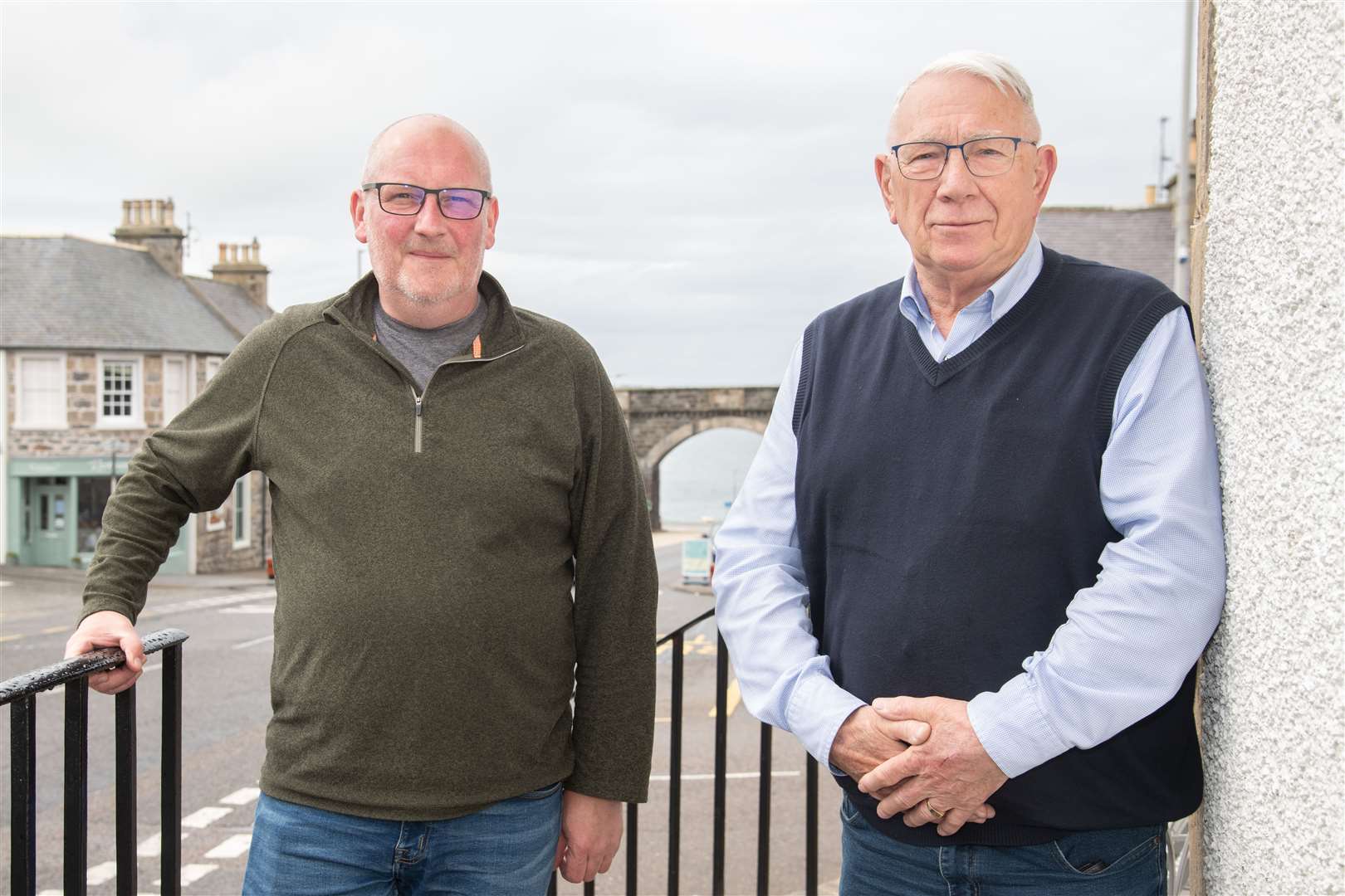 Peter Reid and Robert Halleraker...Robert Halleraker's father was a Norwegian refugee in Buckie during the war, where he met and married Robert's mother. Peter Reid has been helping Robert track his family roots...Picture: Daniel Forsyth..