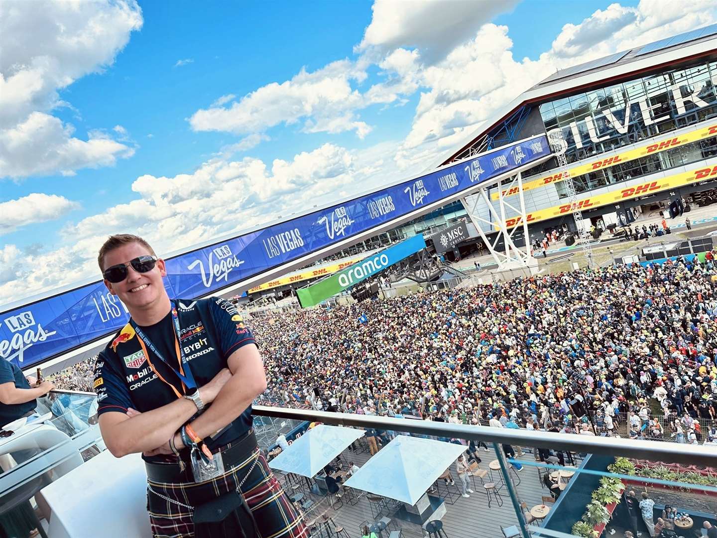 Post race celebrations after the chequered flag