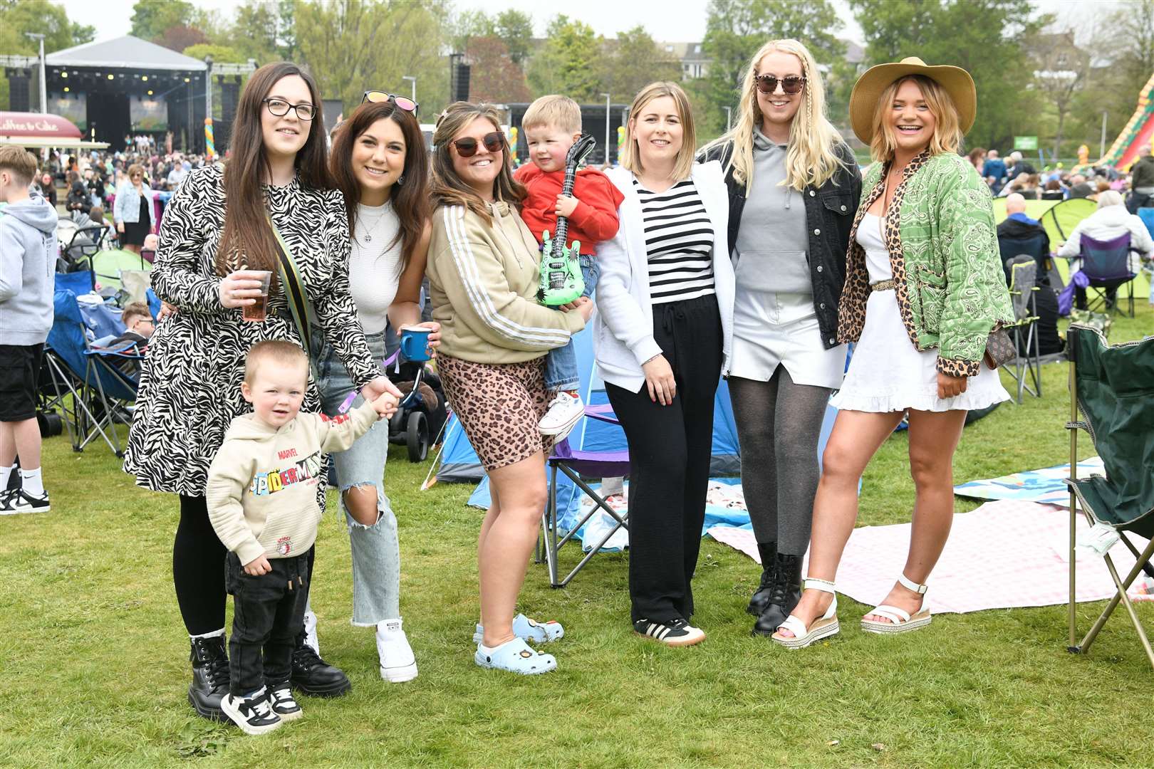 Gemma Cruickshank (right) with friends and family at MacMoray 2024. Picture: Daniel Forsyth