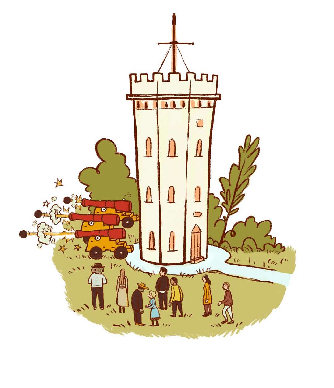 The construction of Nelson's Tower.