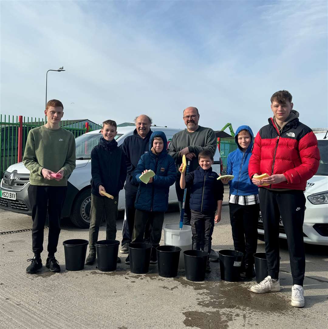 Jack Souter, Aaron Barber, Captain Graeme Ferguson, Elliot Wilson, AJE director Graham, Alexander, Harry Wilson, Ewan Coulby and Callum Machray.