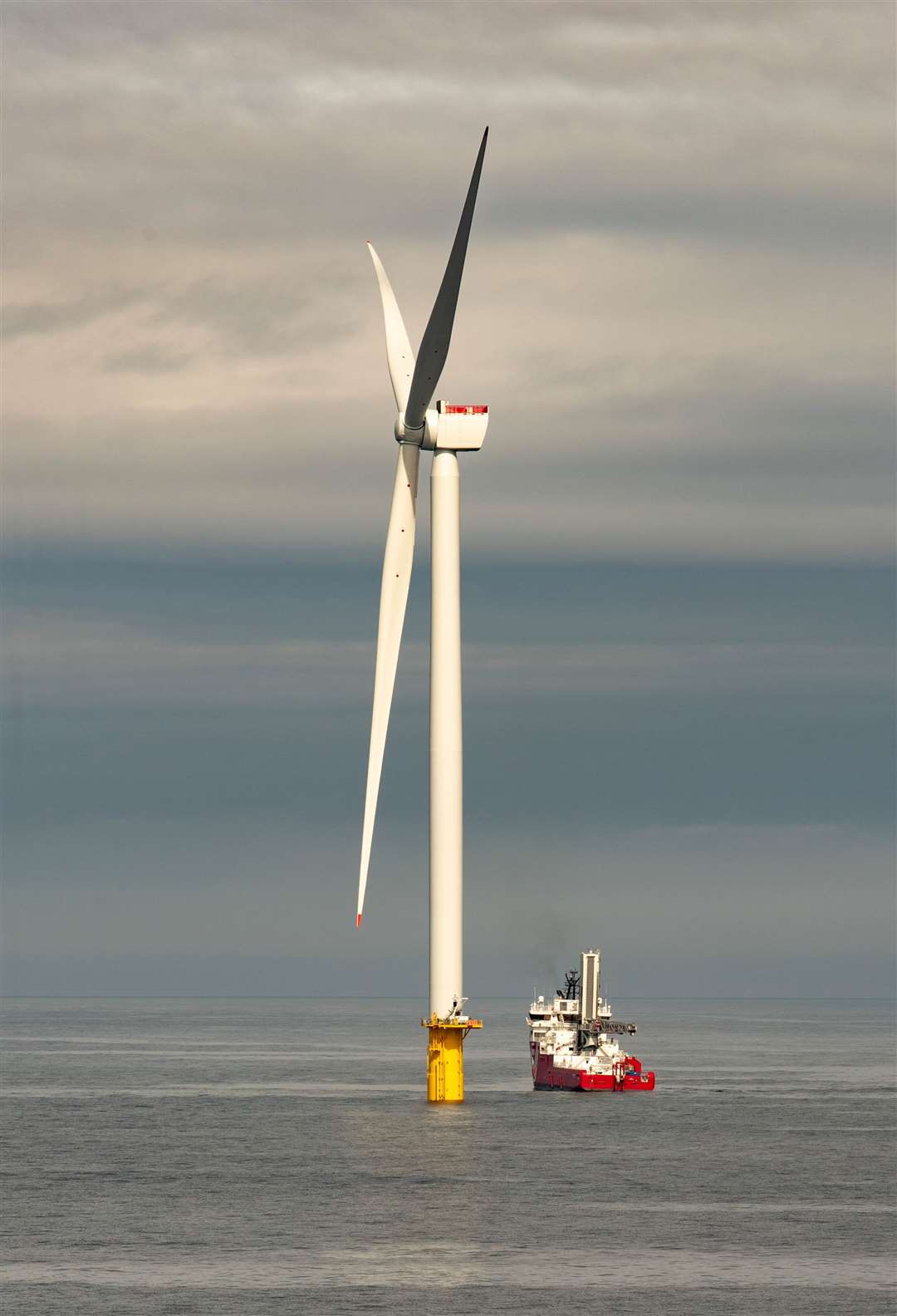 The first Moray West wind farm turbine is now in place.
