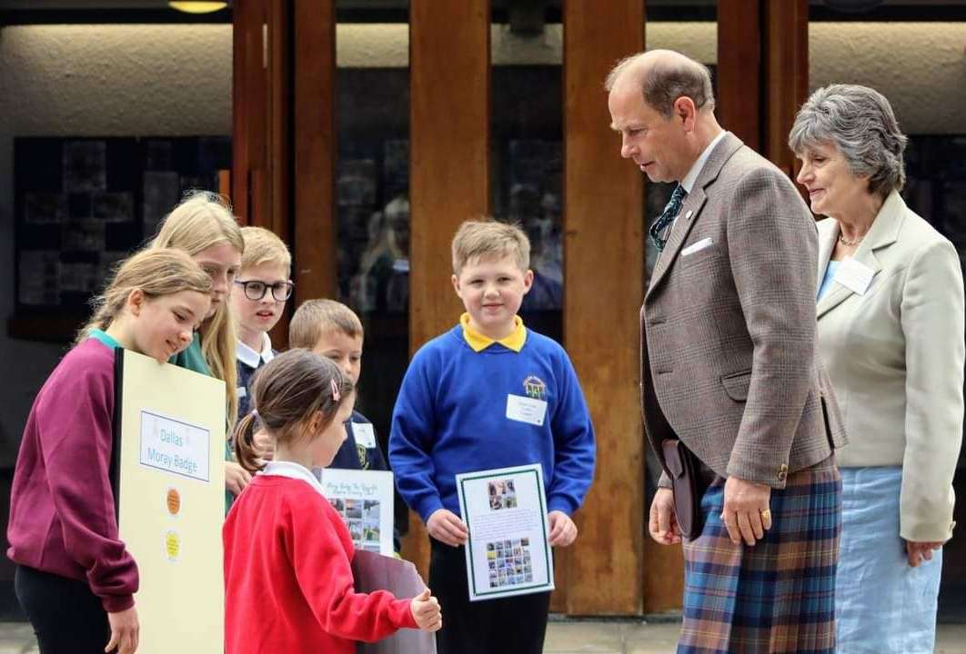 Prince Edward visited Gordonstoun in 2022 to present 125 schoolchildren with commemorative Moray Badges to mark The Queen’s Platinum Jubilee. Picture: Gordonstoun.