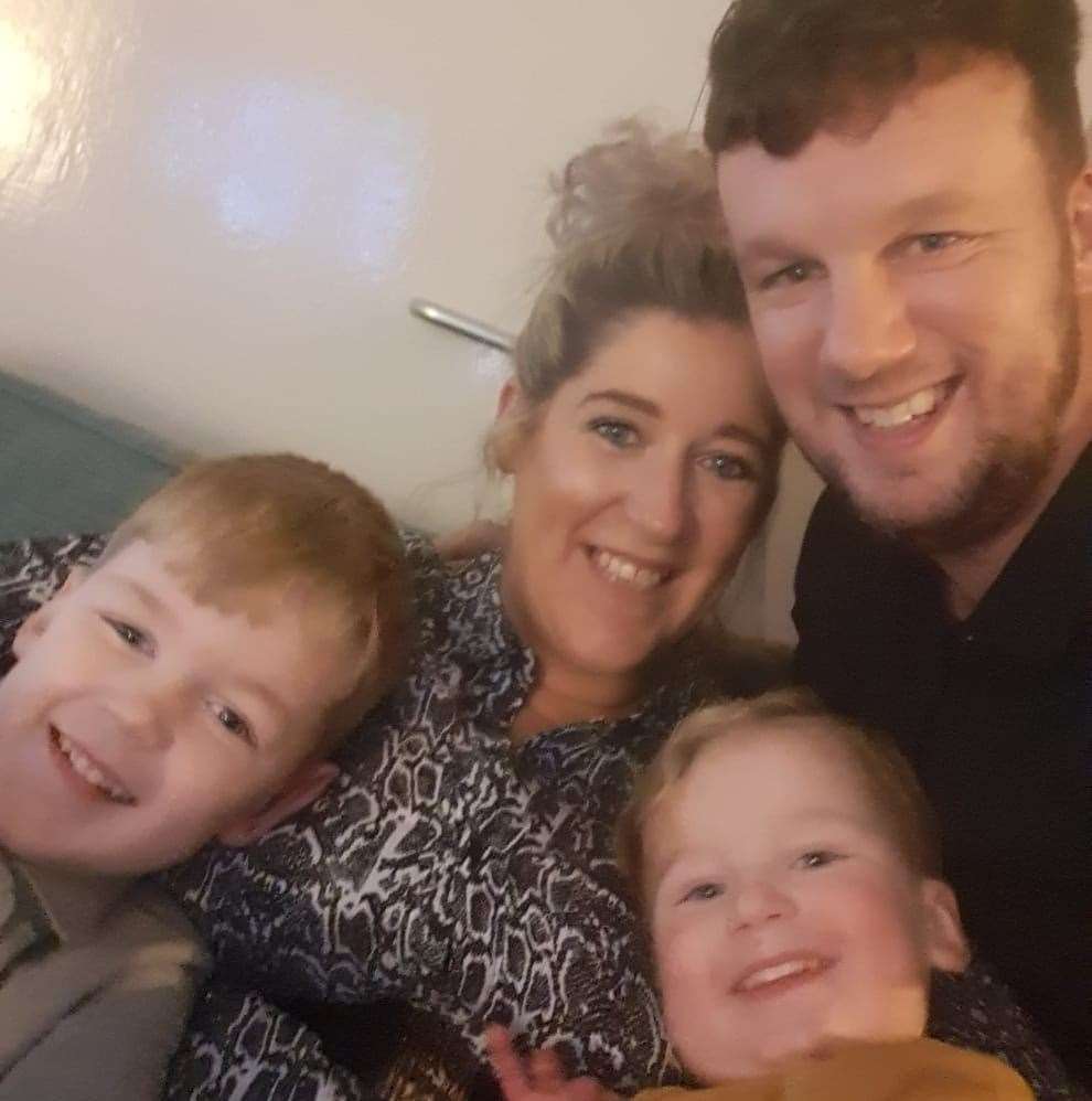 Vickie with Paul, Harrison and Seth.