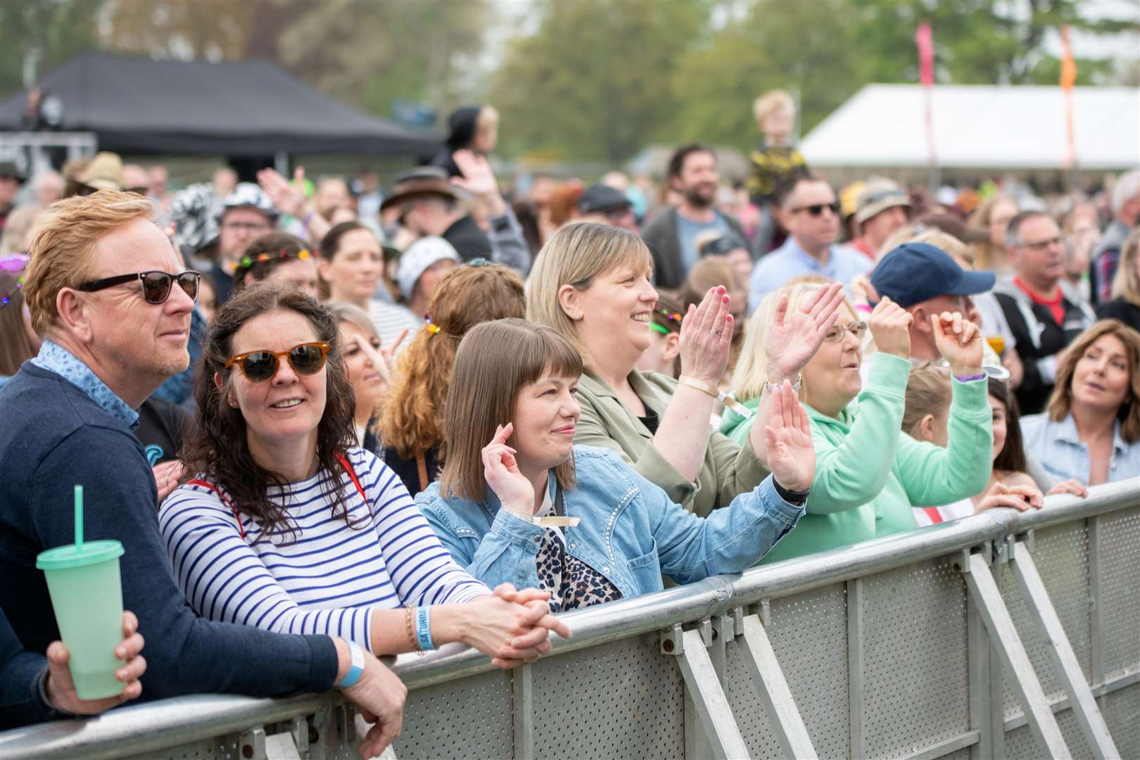 Enjoying D:Ream's performance on the Saturday afternoon of the festival. MacMoray Music Festival 2024, held at Cooper Park, Elgin. Picture: Daniel Forsyth.