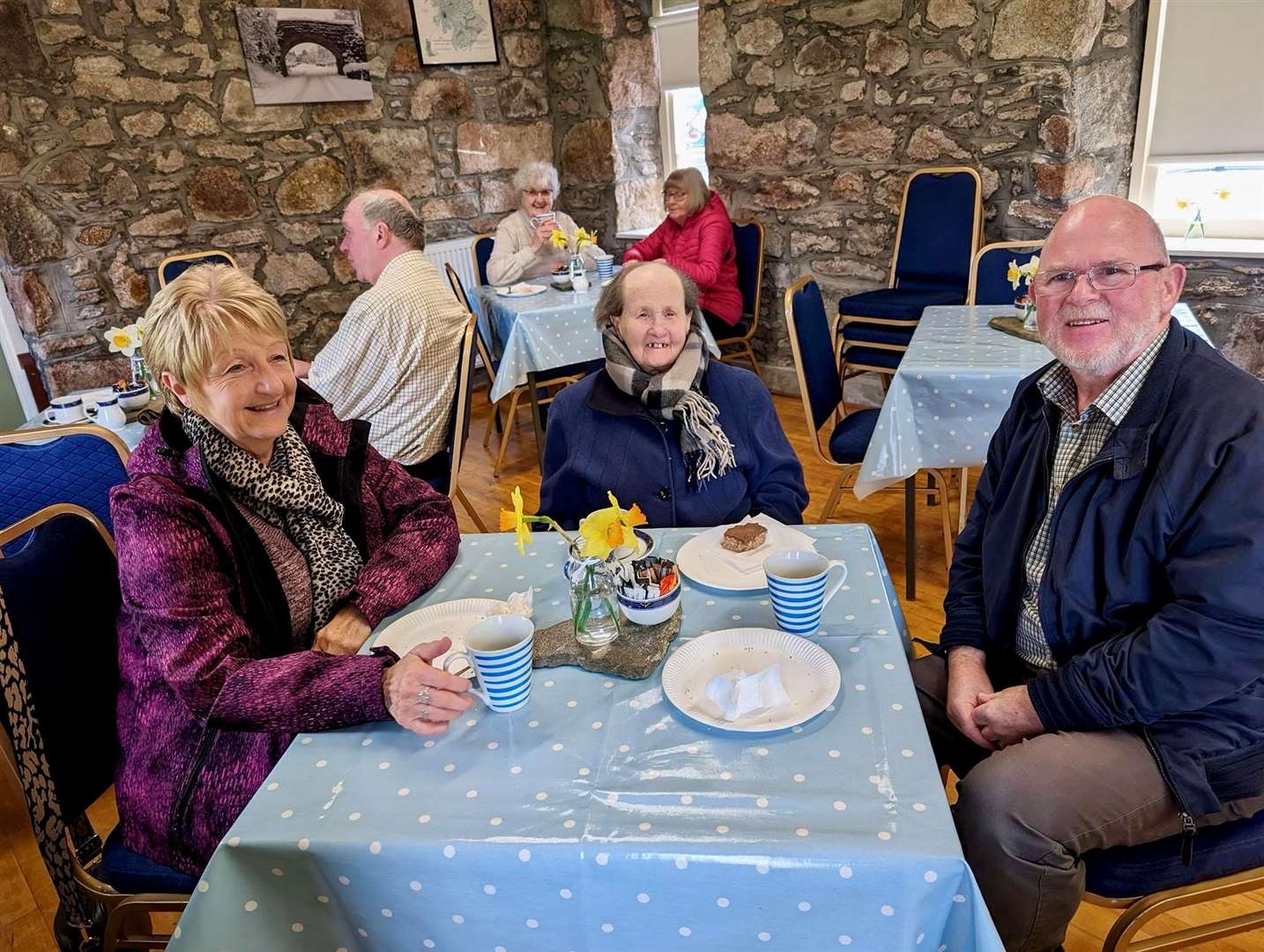 Resident Nan Allan (centre) along with her daughter-in-law Pamela and son Mike.