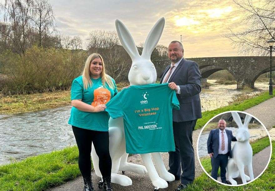 Ruth McIntosh, Charity Development Officer from CLAN and Phil Anderson. Inset: Phil is hoppy to be involved with the event.