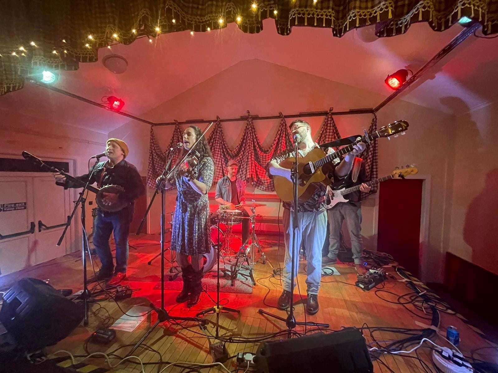 The Homecoming String Band, from Edinburgh, play at Edinvillie Community Hall.