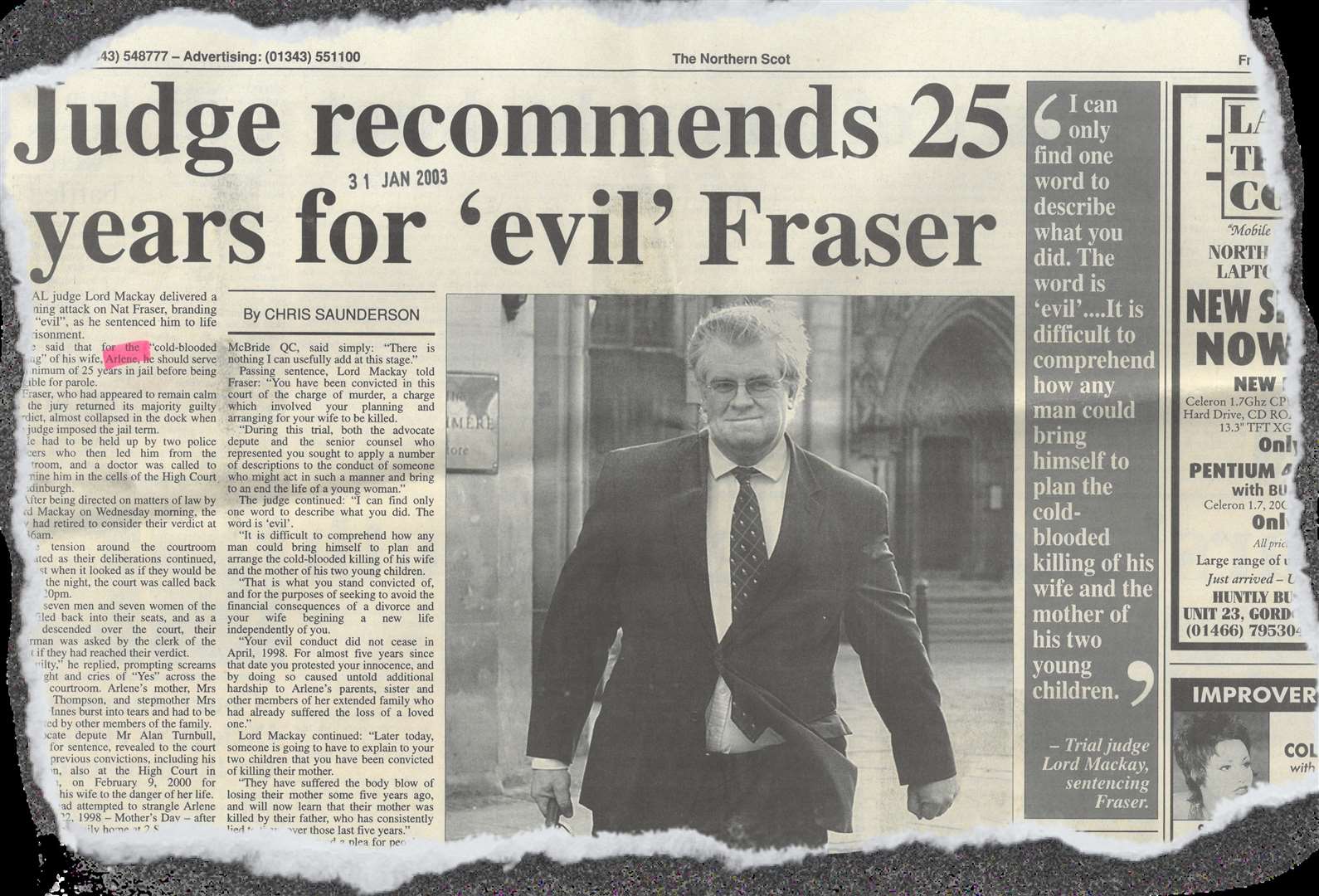 This story appeared in the Northern Scot, January 31, 2003...Picture: Northern Scot