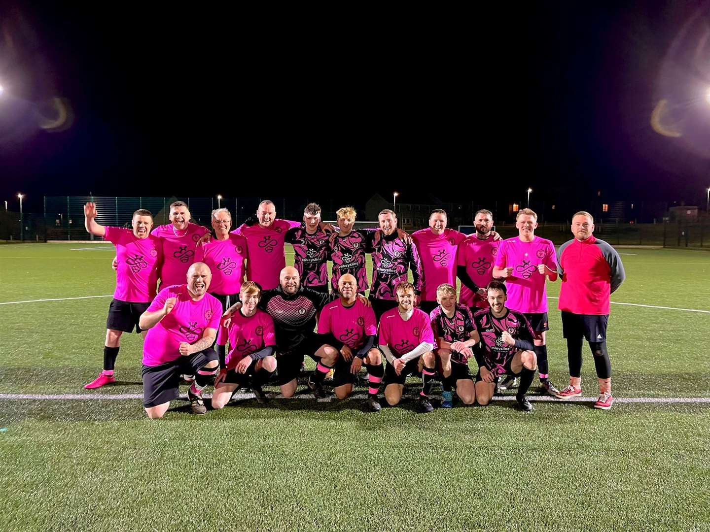 The Moray Mental Health FC squad after a recent friendly with a Keith select. Picture: Matty Slinger